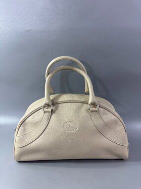 Longchamp Beige Leather Satchel